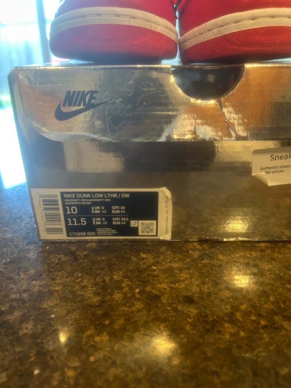 Nike Dunk Low in Red and White